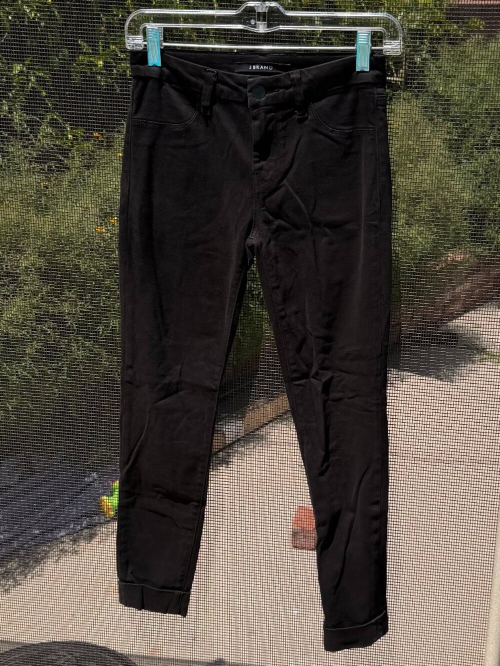J Brand Jeans Anja Clean Cuffed Crop Jeans in Black